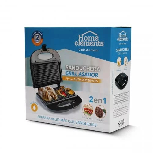 Sanduchera Grill Antiadherente Home Elements