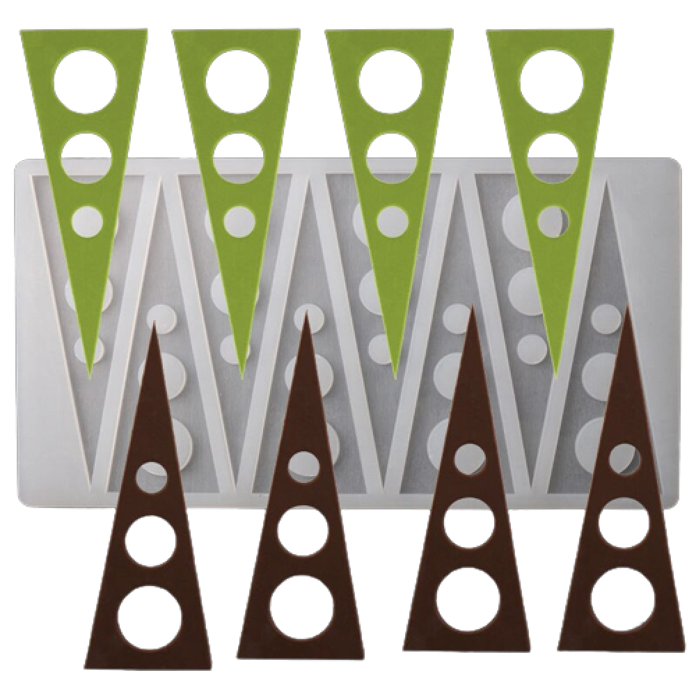 Molde Silicona Decoración Triángulos x8cav