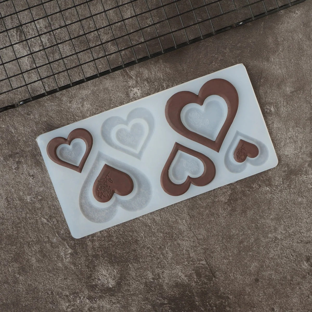 Molde Silicona Decoración Corazón x6cav