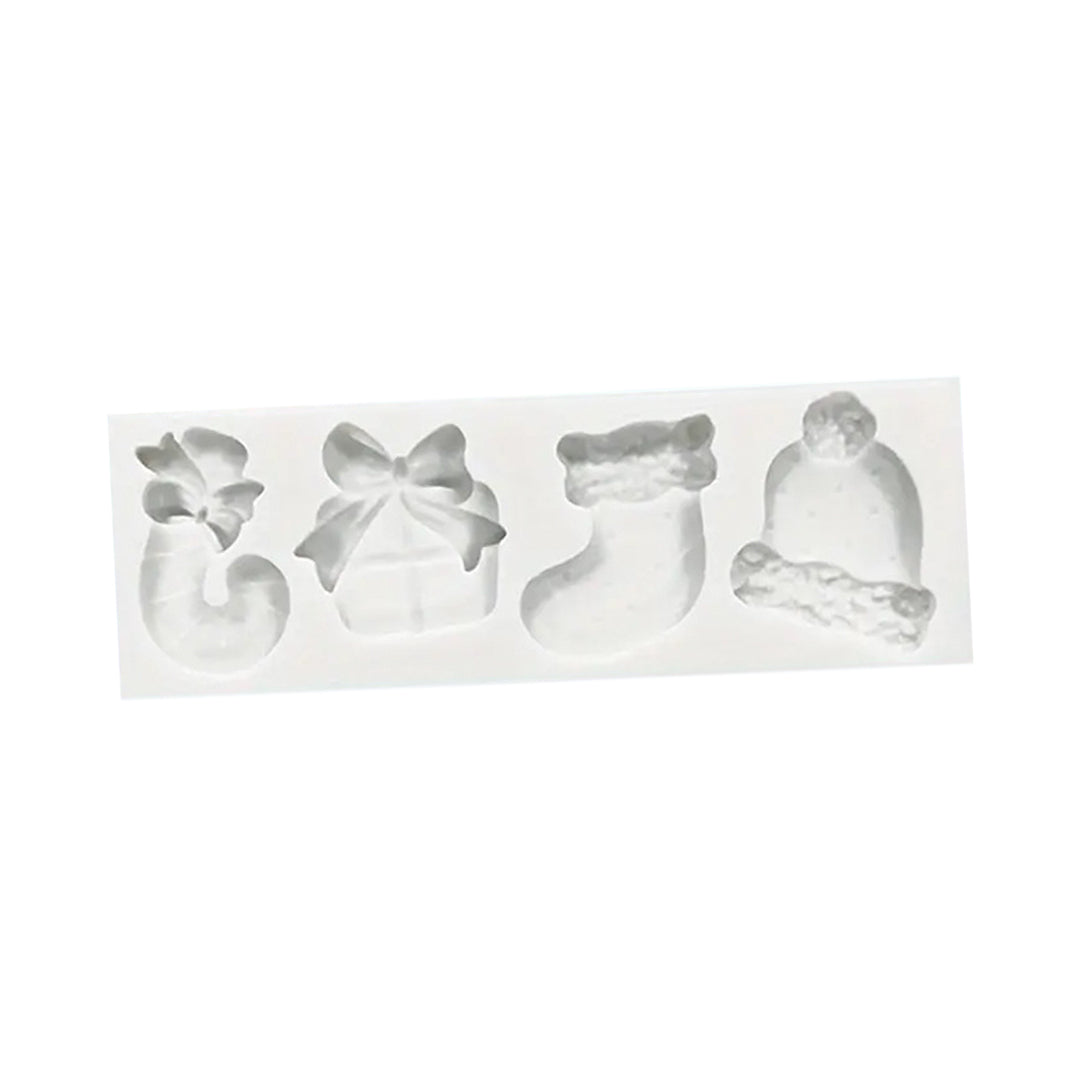 Molde Silicona Navidad (Bastón, Regalo, Bota, Gorro) x4cav