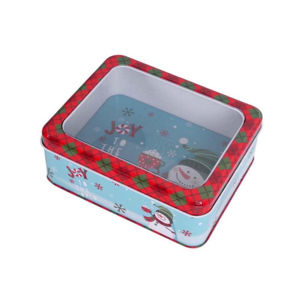 Caja Metálica Rectangular Navideña 13.5x11x5cm