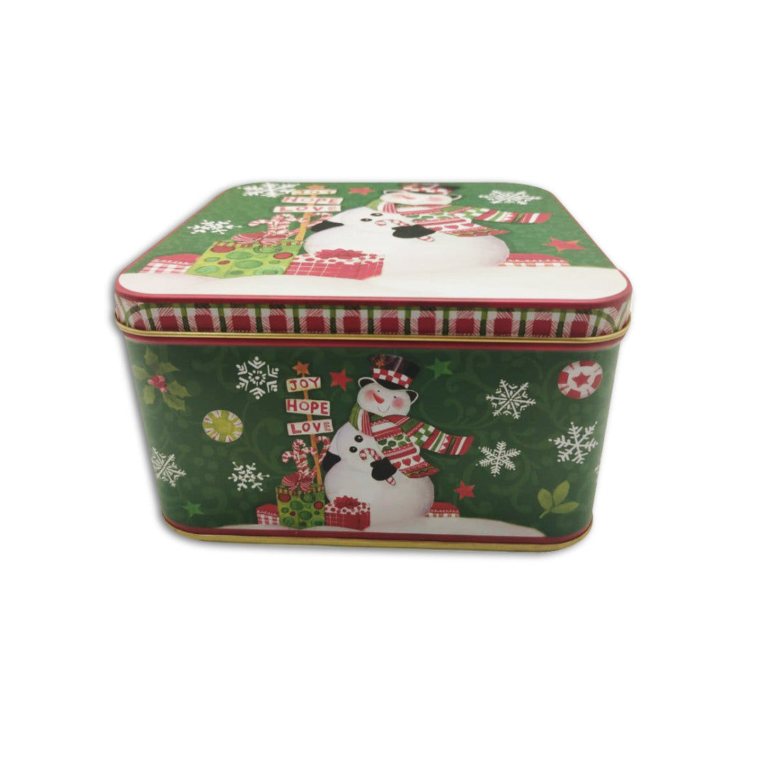 Set Cajas Metálicas Cuadradas Muñeco de Nieve x3und