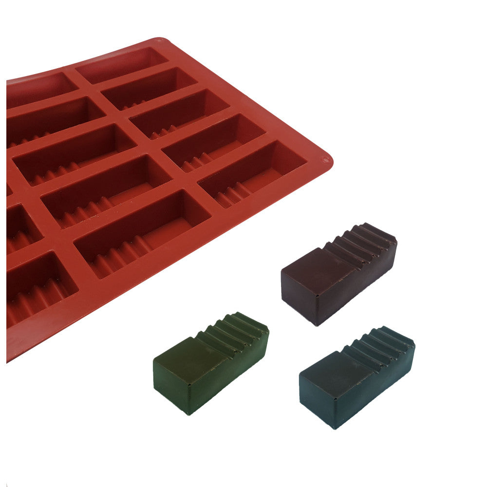 Molde Silicona Mini Barritas con Líneas x20cav