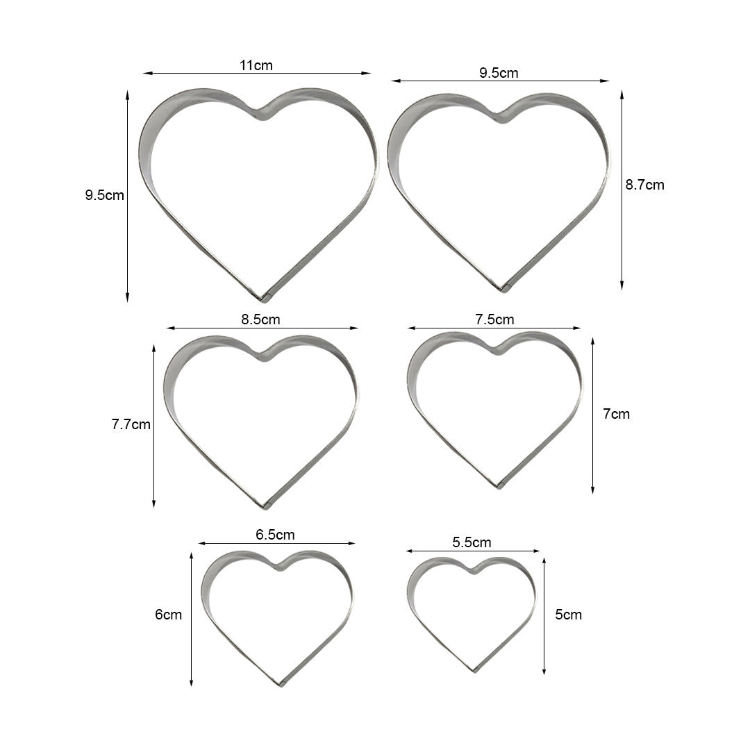 Set Cortador Metálico Corazón x6und