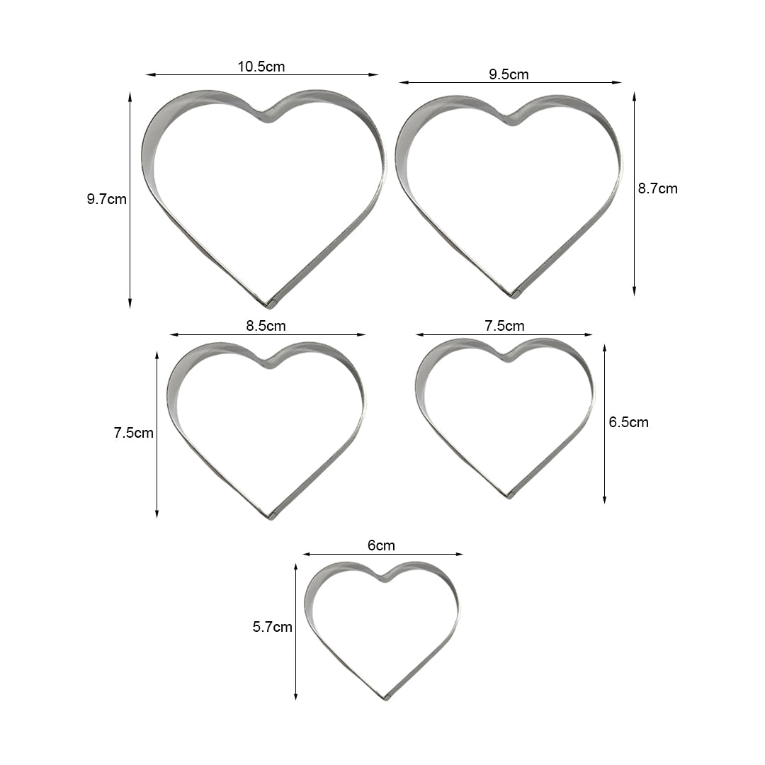 Set Cortador Metálico Corazón x5und