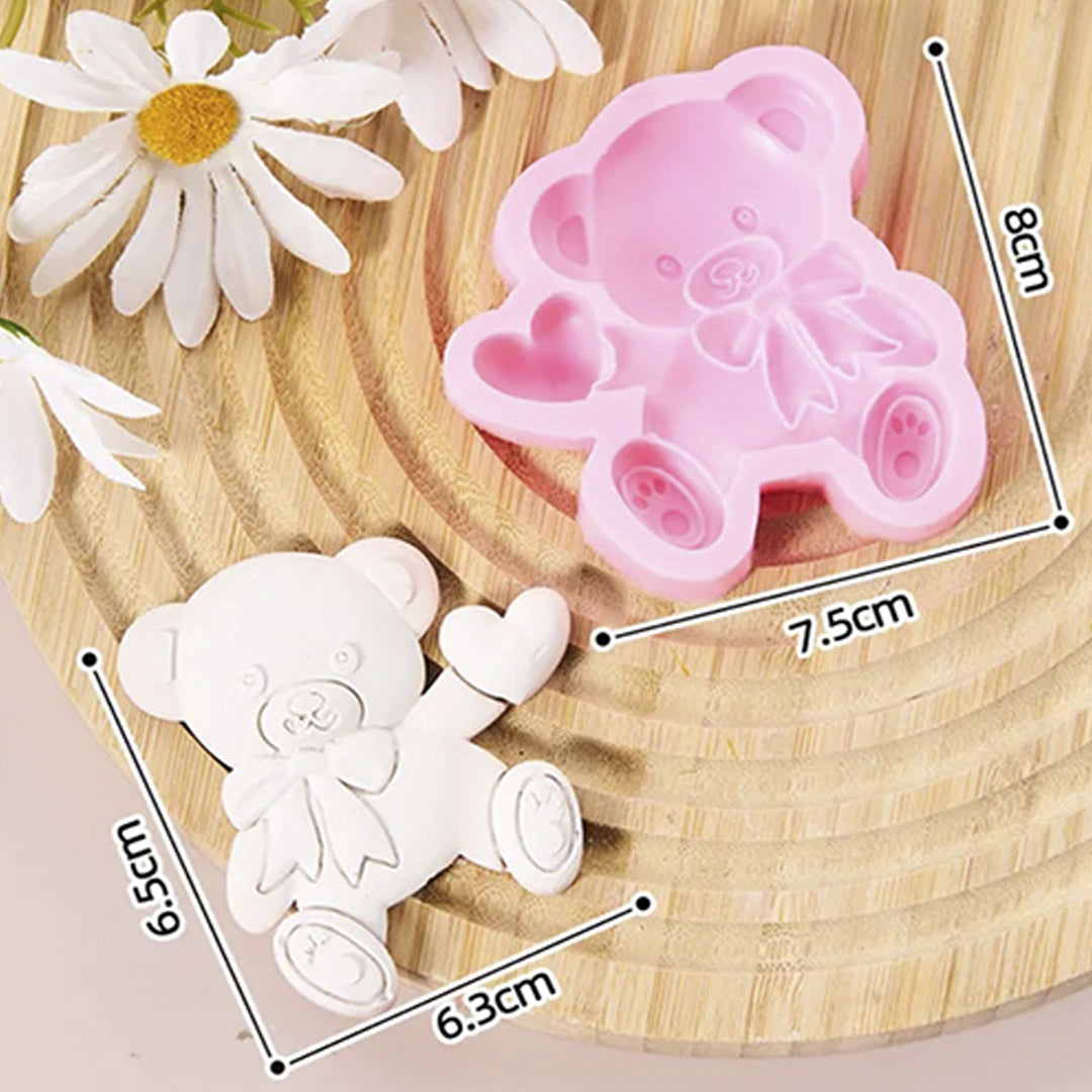 Molde Silicona Oso Corazón