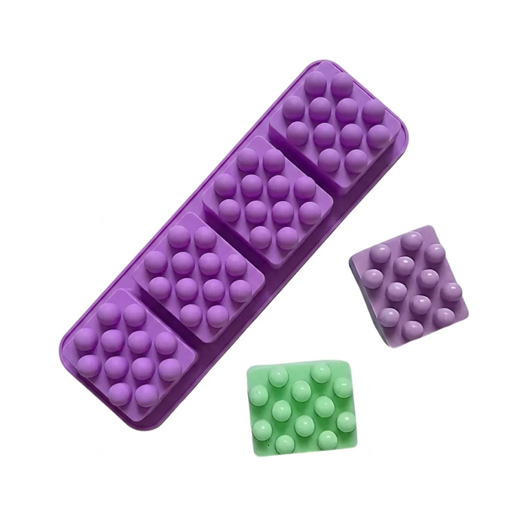 Molde Silicona Jabón Masaje Cuadrado x4cav