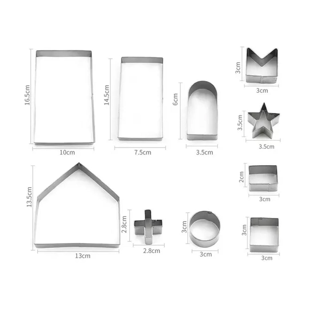 Set Cortadores Metálicos Casa de Jengibre 3D