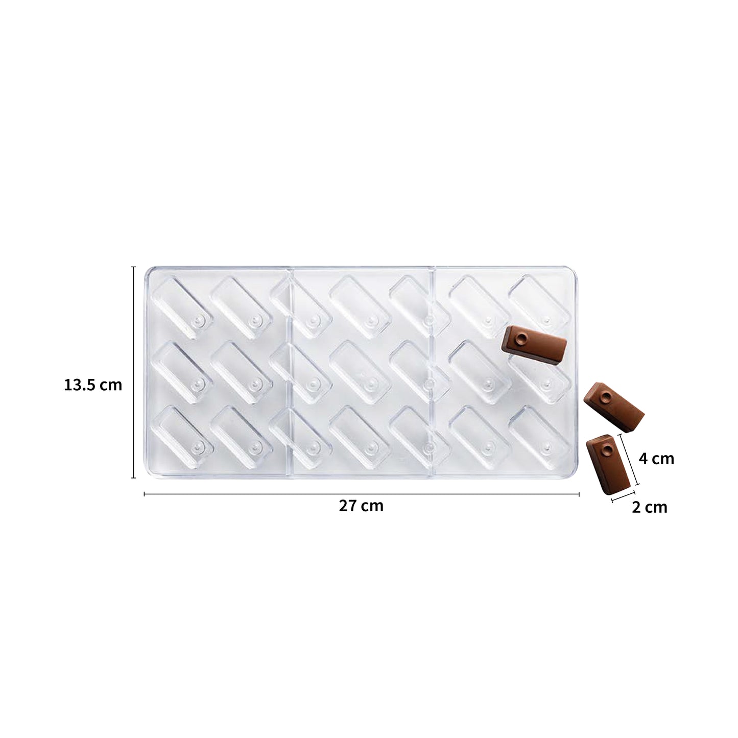 Molde Policarbonato Mini Barritas Rectangulares x21cav