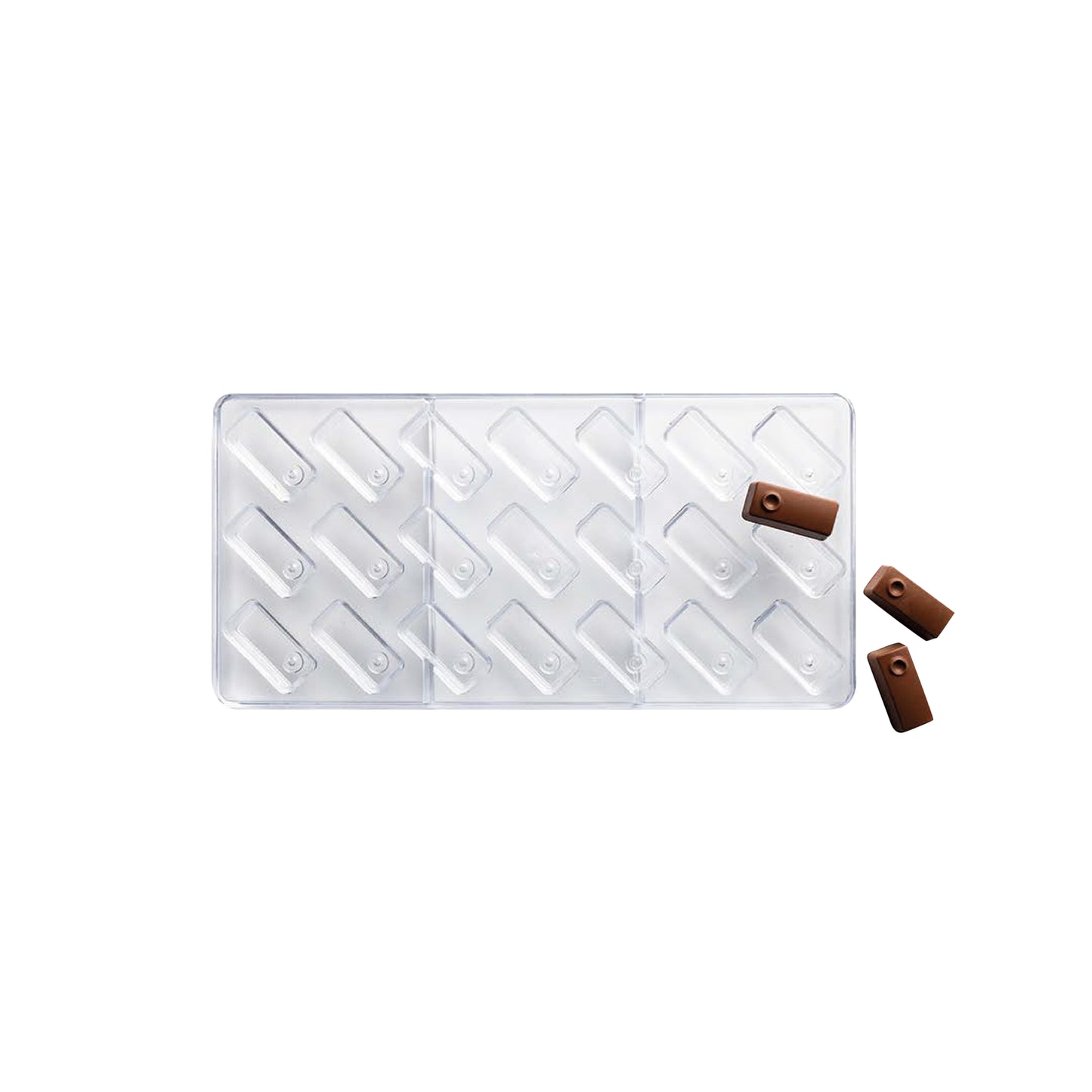 Molde Policarbonato Mini Barritas Rectangulares x21cav