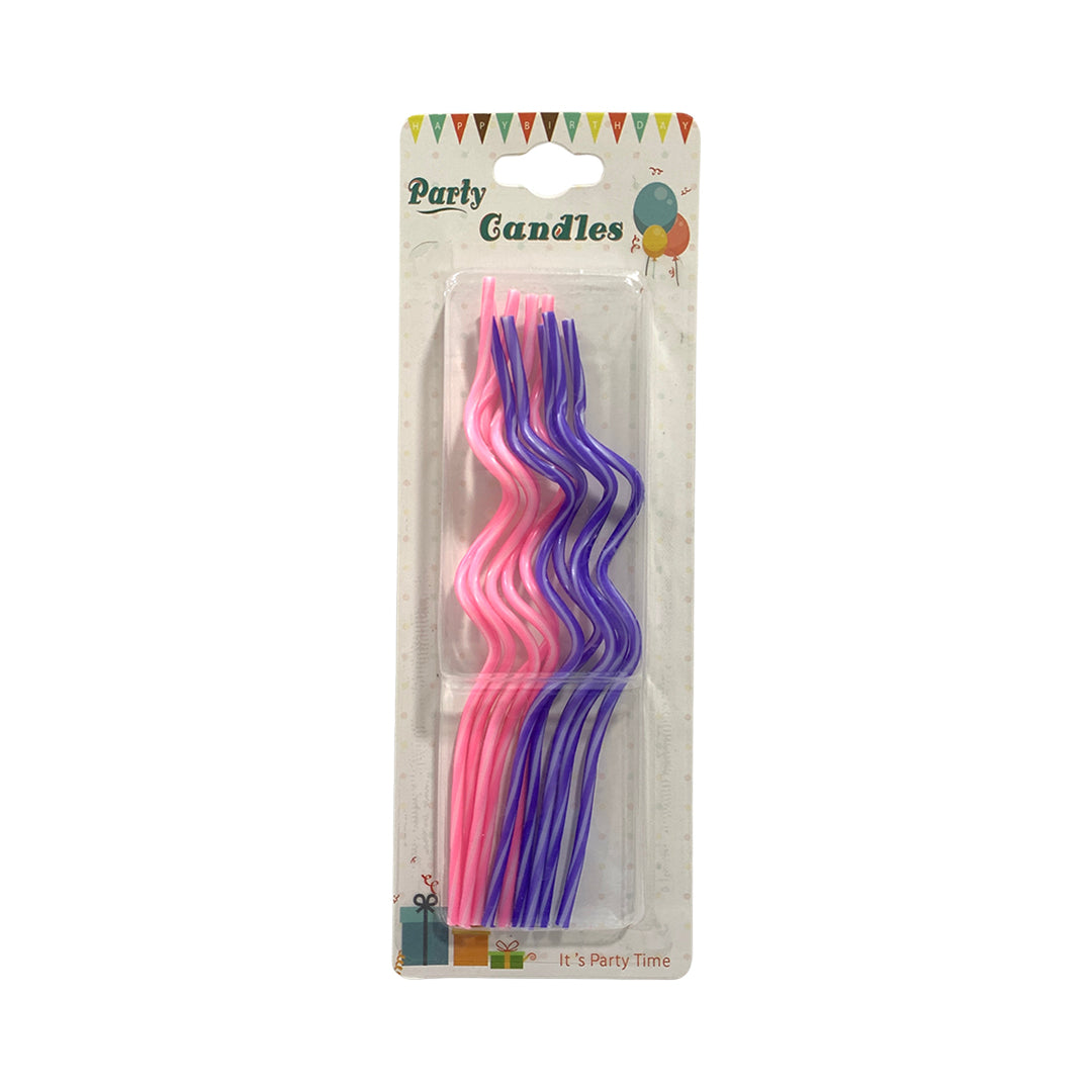 Vela Espiral Larga Rosada/Lila x10und