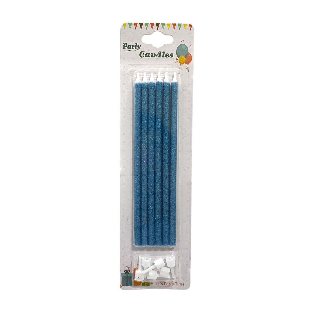 Vela Larga Escarchada Azul x6und