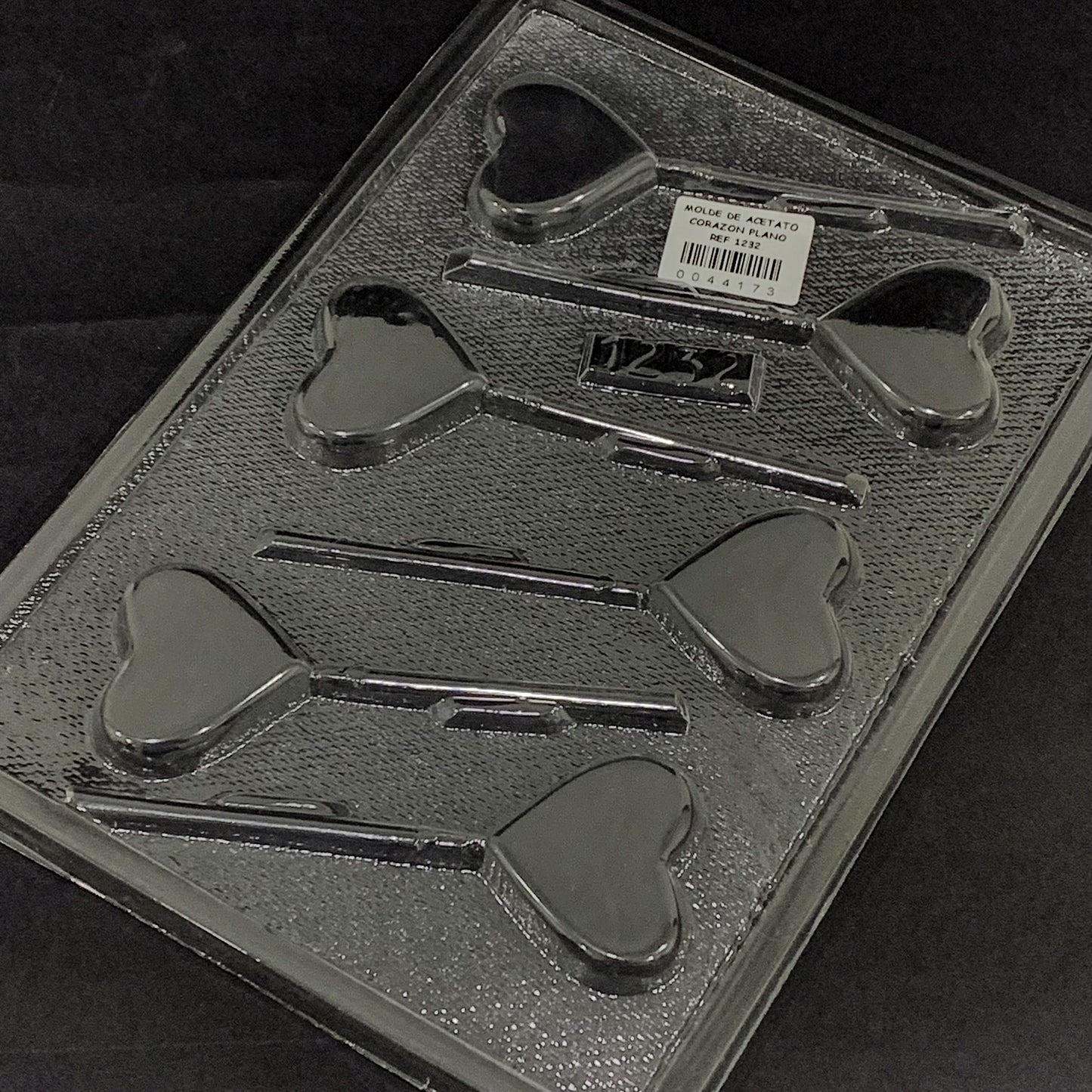 Molde de Acetato Corazón Plano x6cav REF: 1232