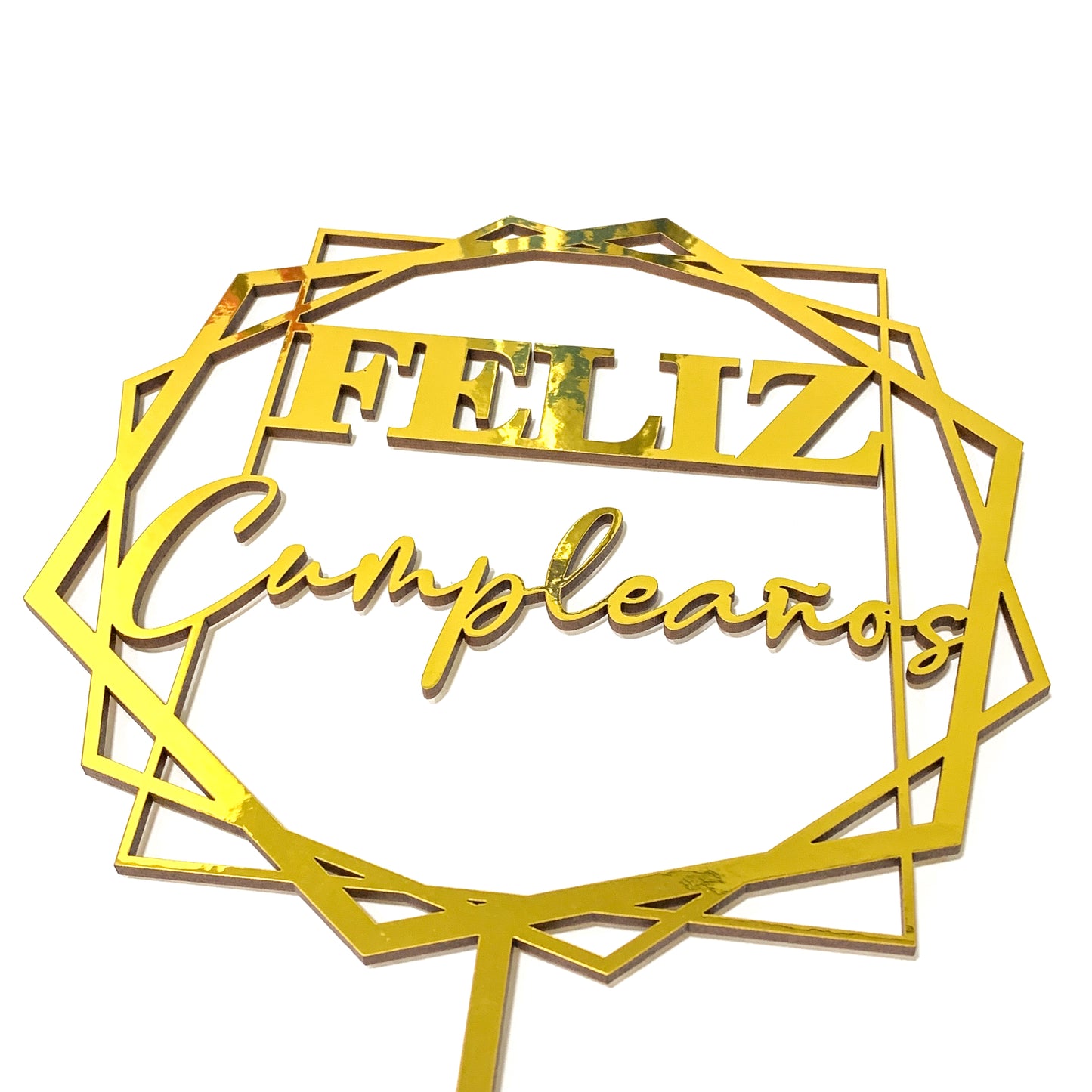 Topper Feliz Cumpleaños Dorado Grande REF: FCDG001