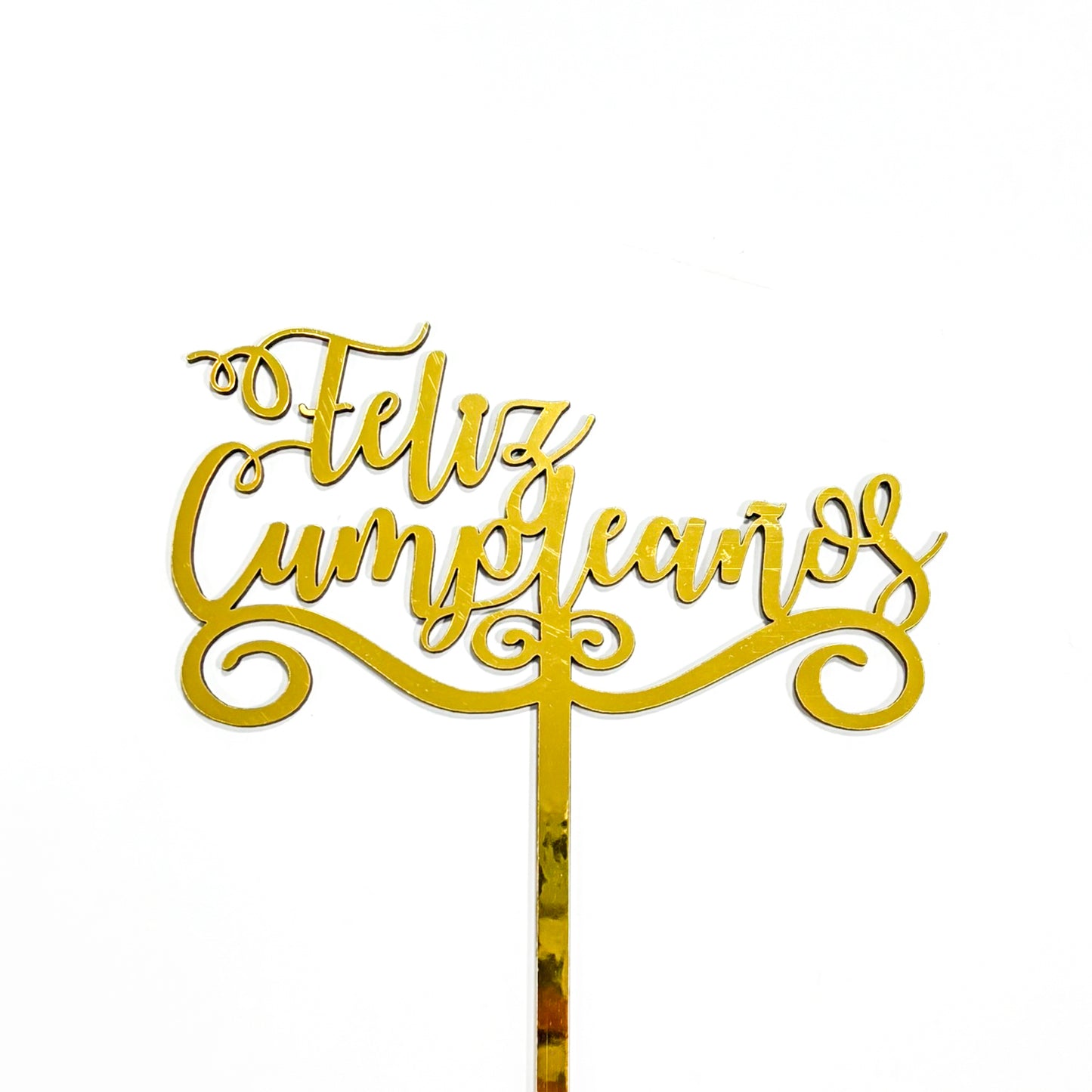Topper Feliz Cumpleaños Dorado Pequeño REF: FCDP008