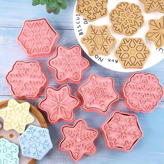 Set Cortadores de Navidad Copos x8und