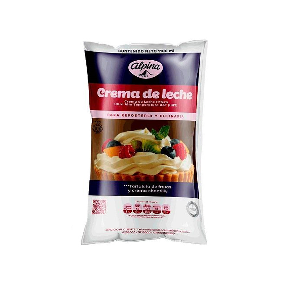 Crema De Leche Alpina Bolsa X1.100ml