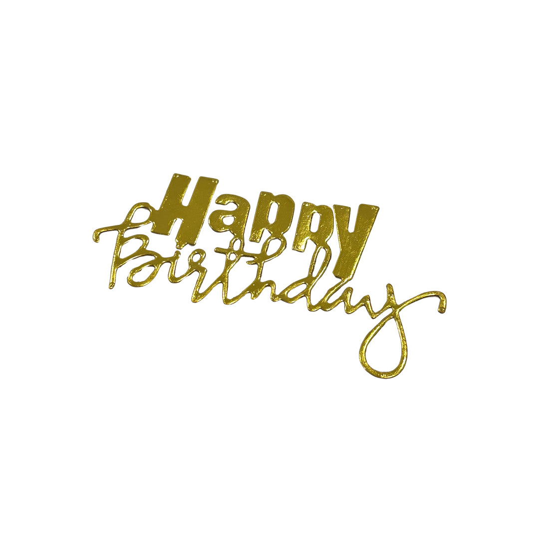 Aplique Happy Birthday Dorado Ref.07 x12und