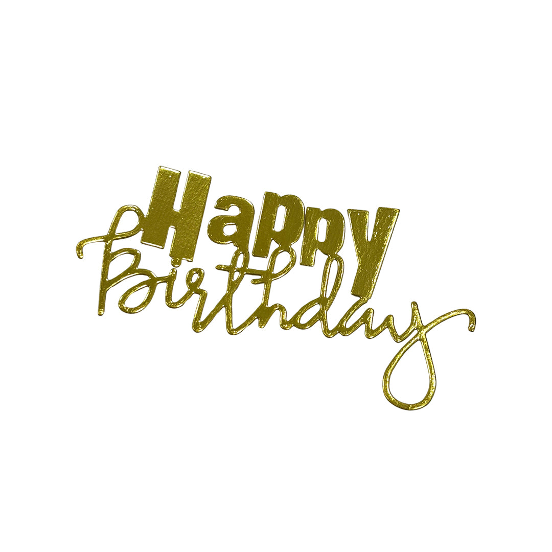 Aplique Happy Birthday Dorado Ref.12 x12und