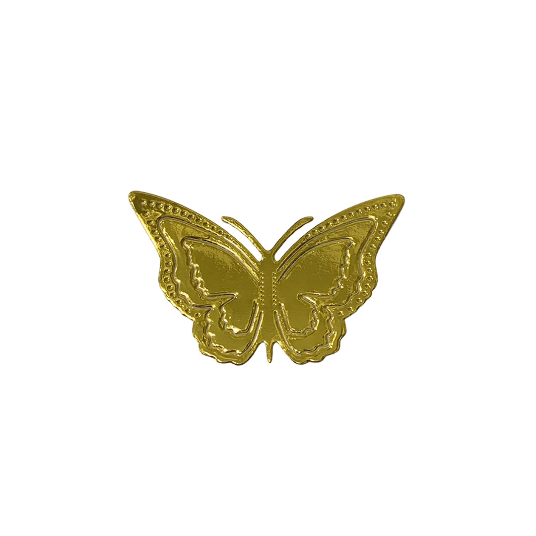 Aplique Mariposa 3D Dorado x12und