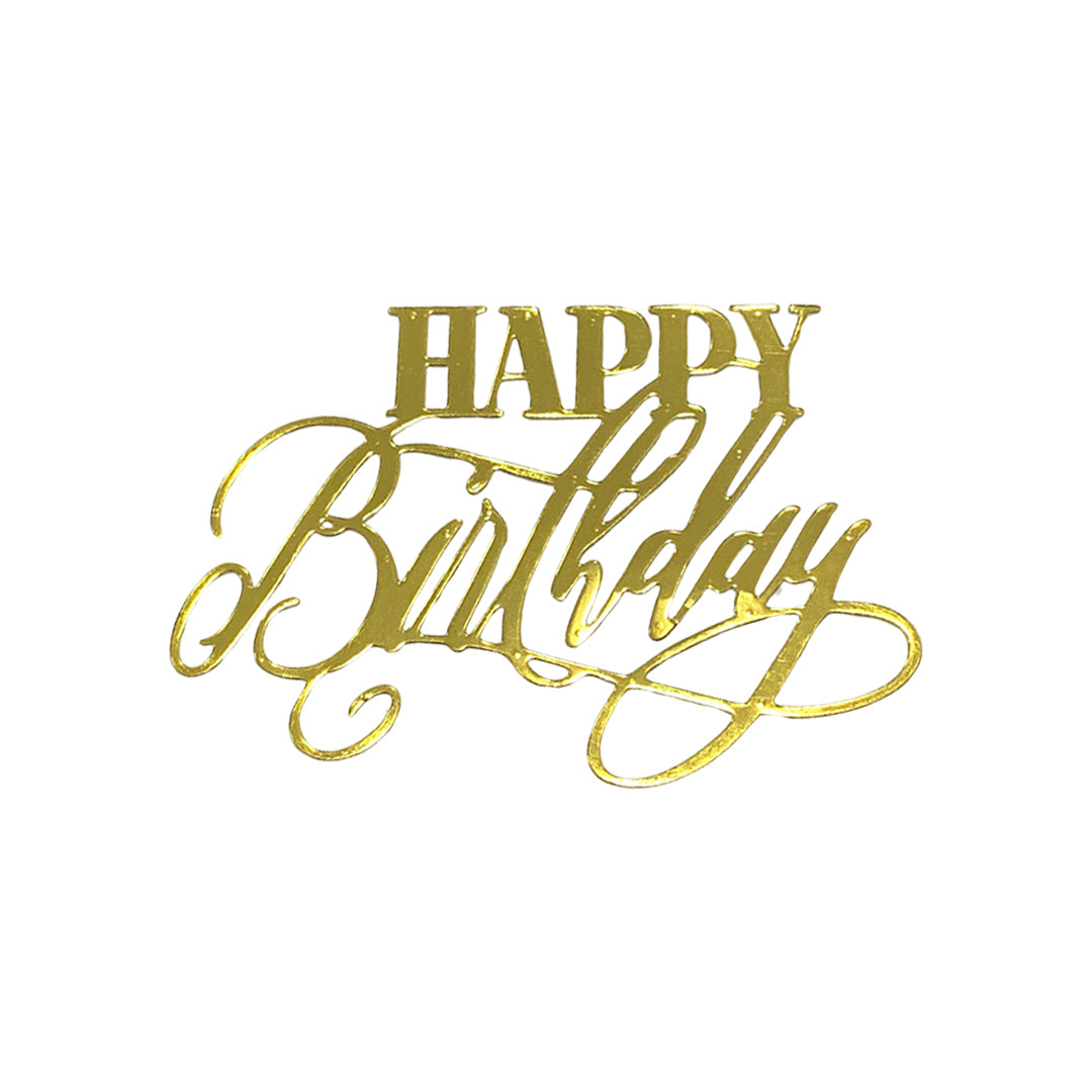 Aplique Happy Birthday Dorado Ref.38 x6und