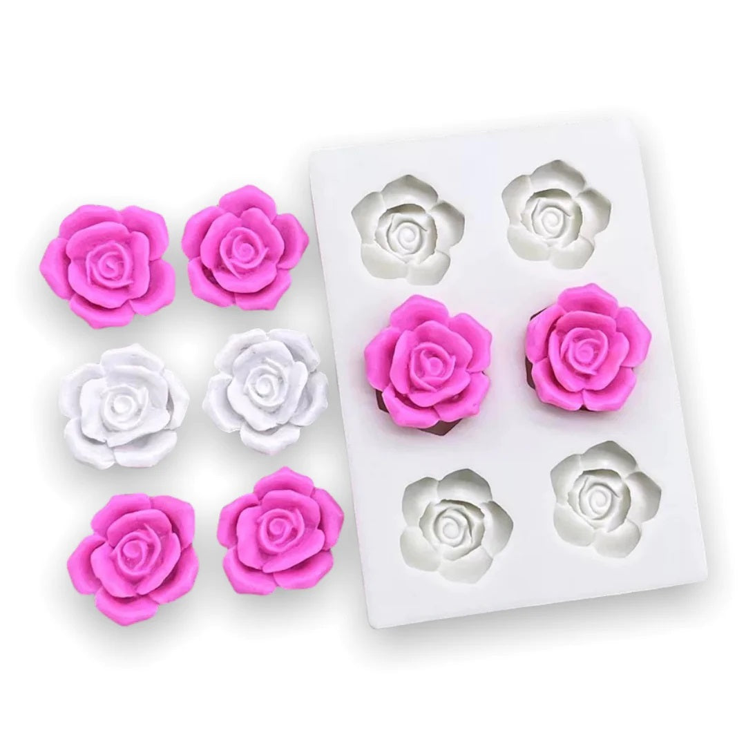 Molde Silicona Mini Rosas x6cav