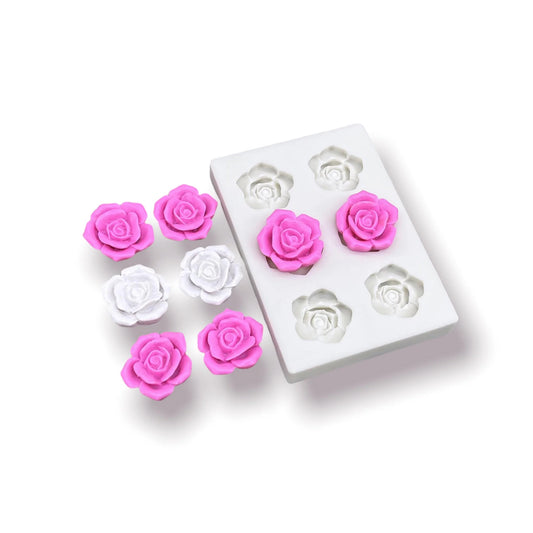 Molde Silicona Mini Rosas x6cav