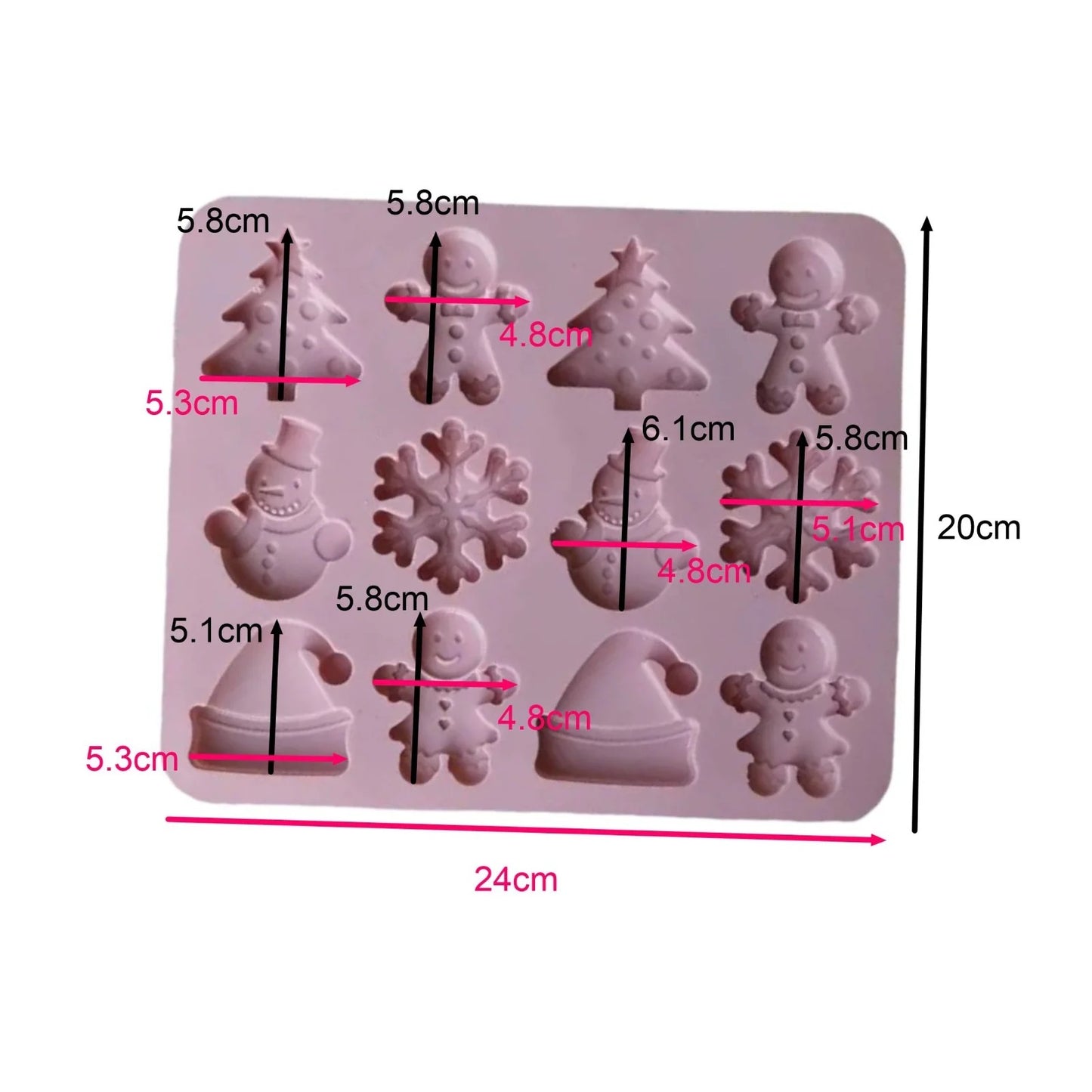 Molde Silicona Dulce Navidad x12cav