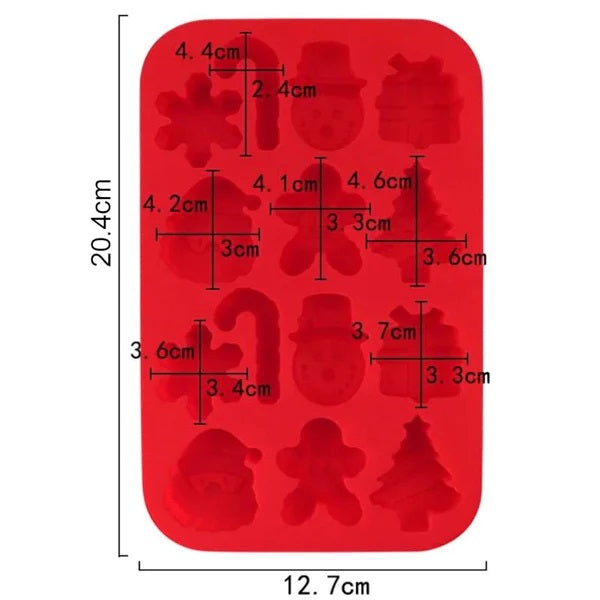 Molde Silicona Postre Navidad x14cav