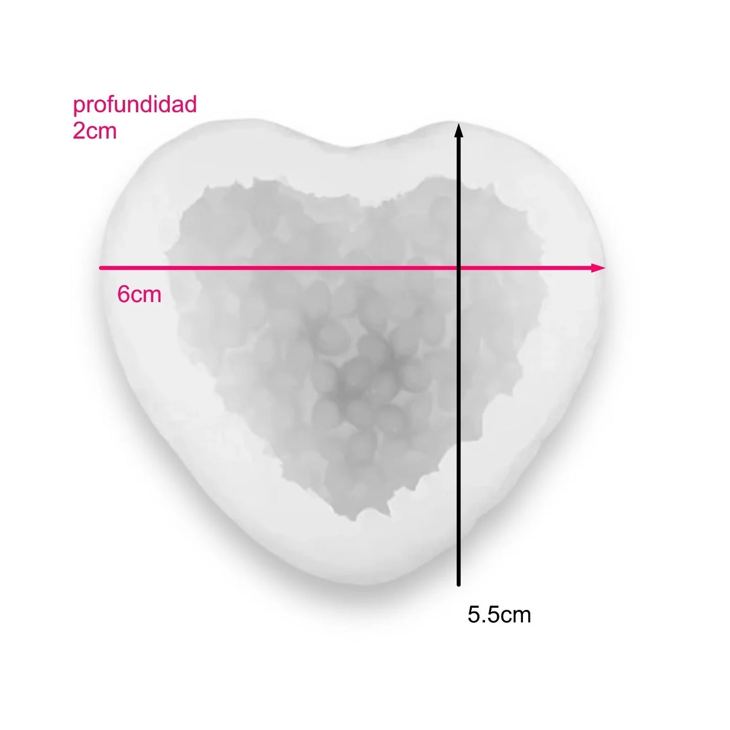 Molde Silicona Corazón Flores 3D