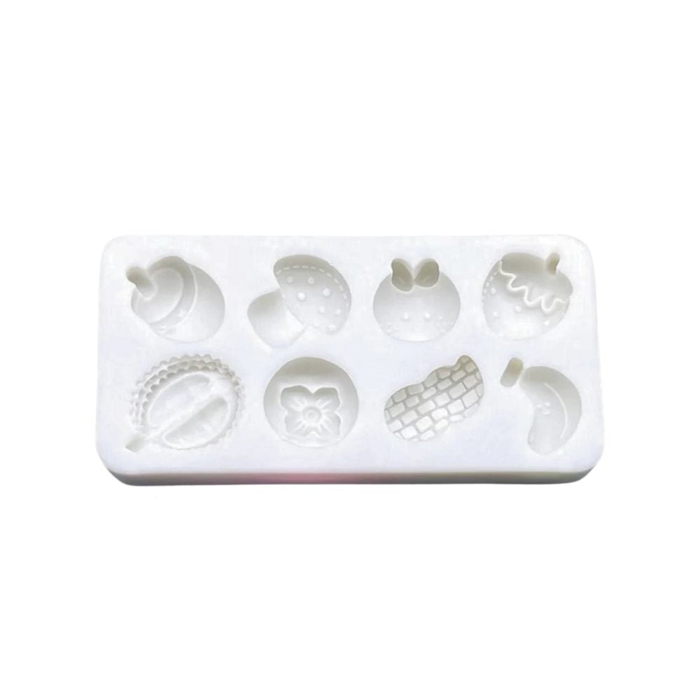 Molde Silicona Mini Frutas y Vegetales x8cav