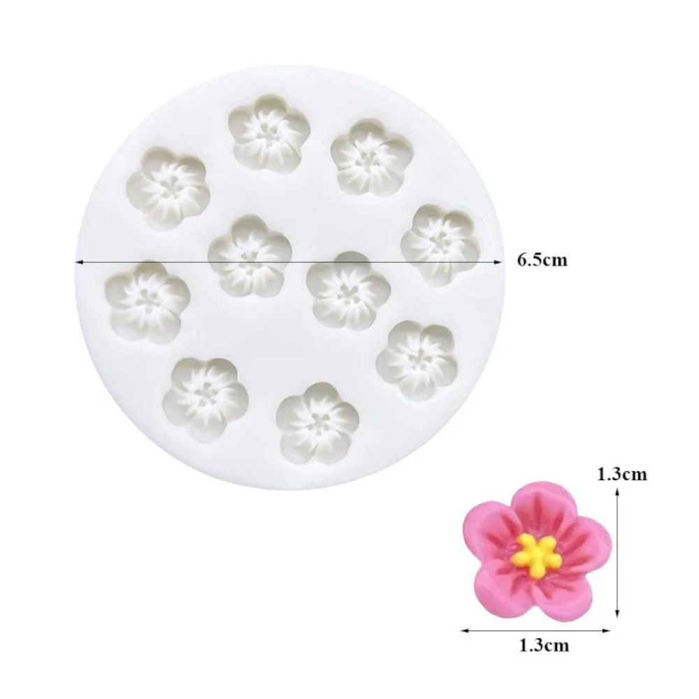 Molde Silicona Flores Mini x10cav