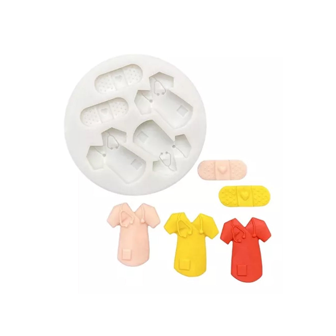 Molde Silicona Médico y Banditas x5cav