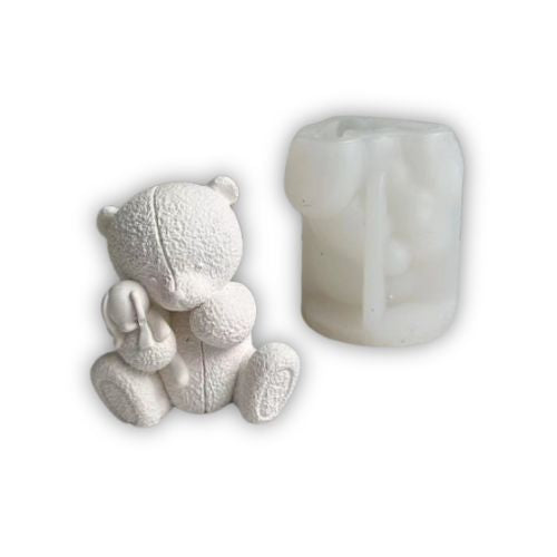 Molde Silicona Vela Oso con Conejo