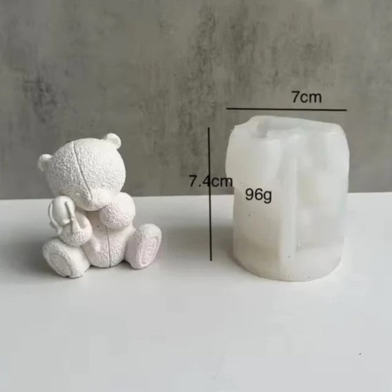 Molde Silicona Vela Oso con Conejo
