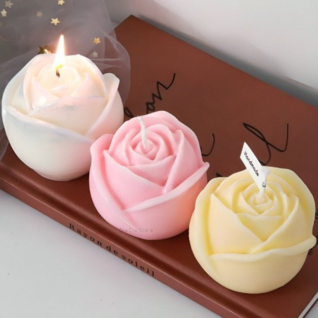 Molde Silicona Vela Rosa 3D Platinum