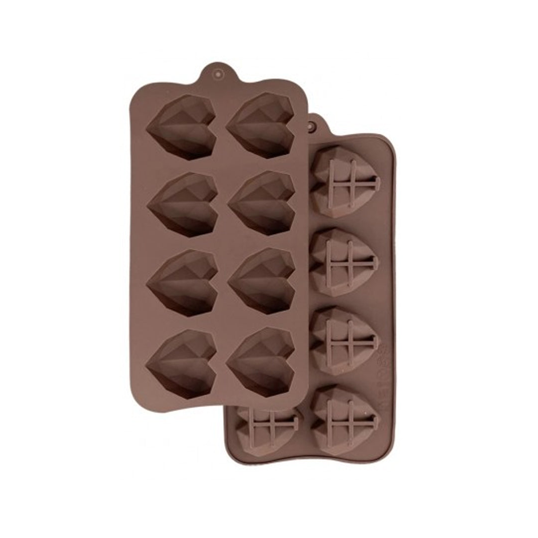 Molde Silicona Corazón Prisma x8cav