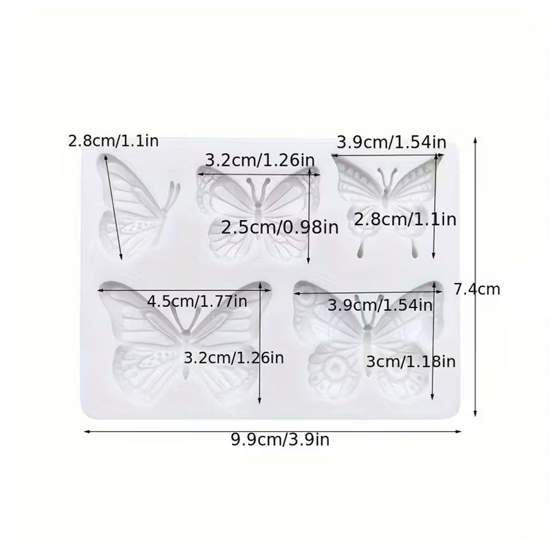 Molde Silicona Mariposas x5cav
