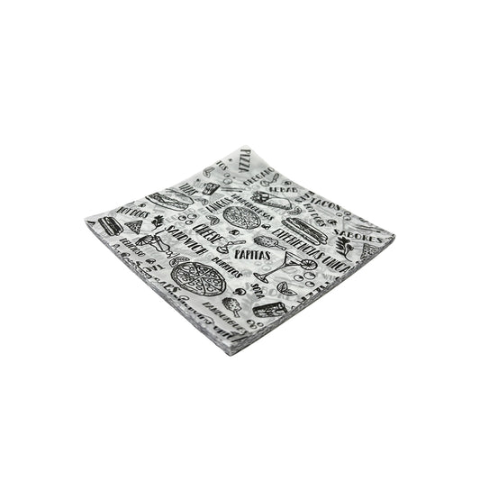 Papel Encerado Estampado Comida Rápida 15x15cm x100und