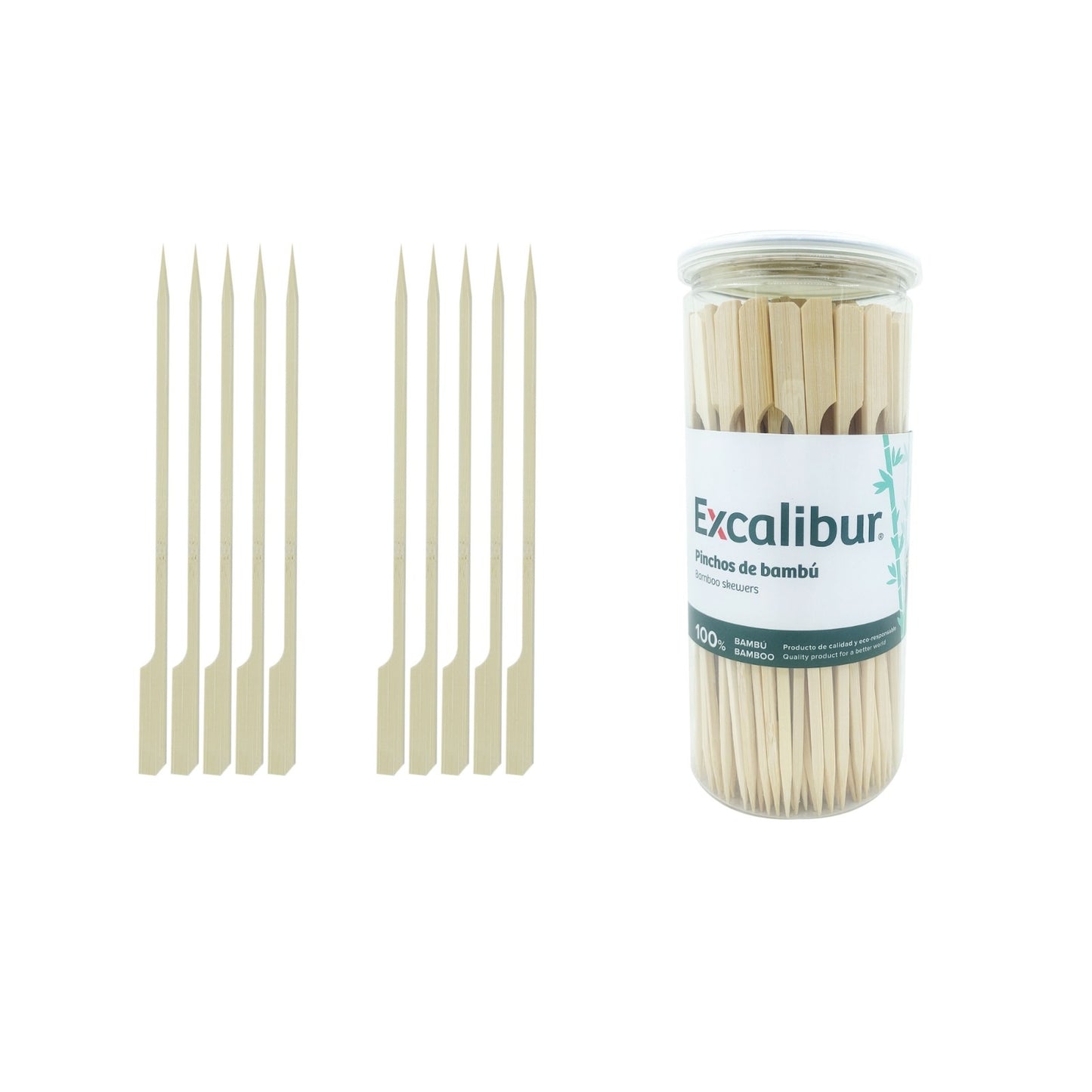 Pinchos Cuadrados de Bambú 18cm Excalibur x150und