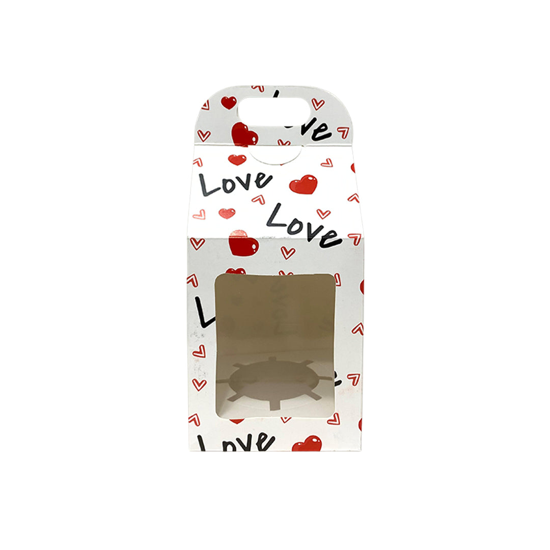 Caja Maletín Cupcake Corazones x1cav
