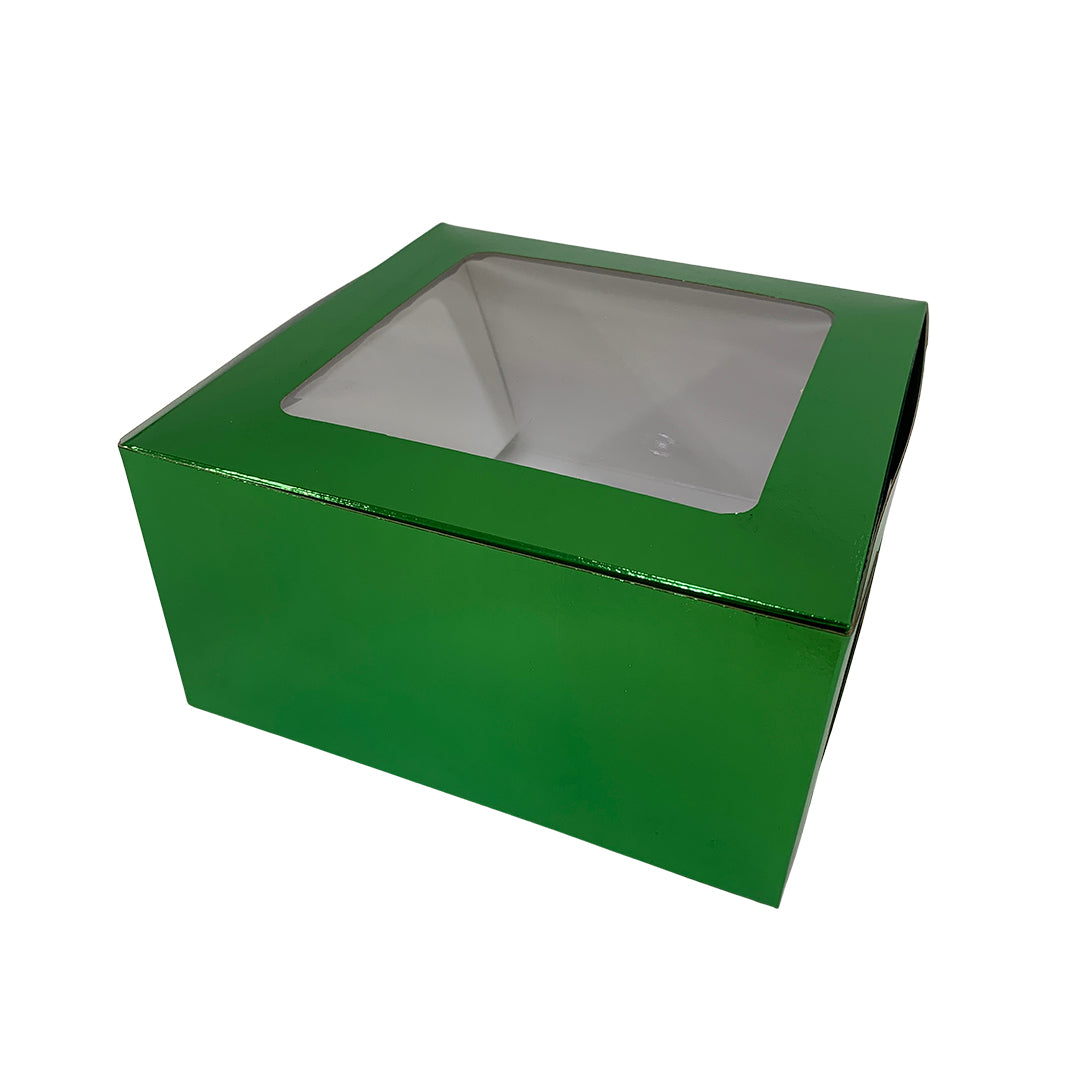 Caja Metalizada con Ventana 17x17x8cm