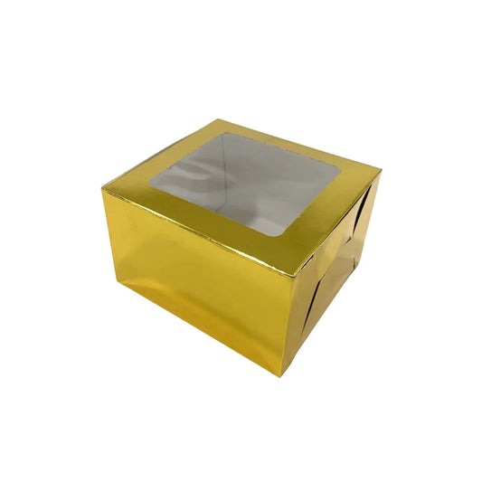 Caja Metalizada con Ventana 9x9x5cm