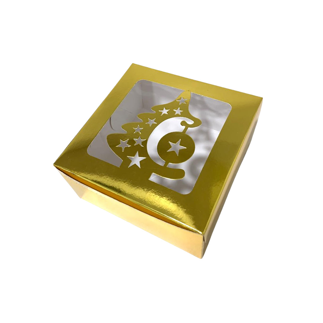 Caja Dorada Navidad (17x17x8cm)