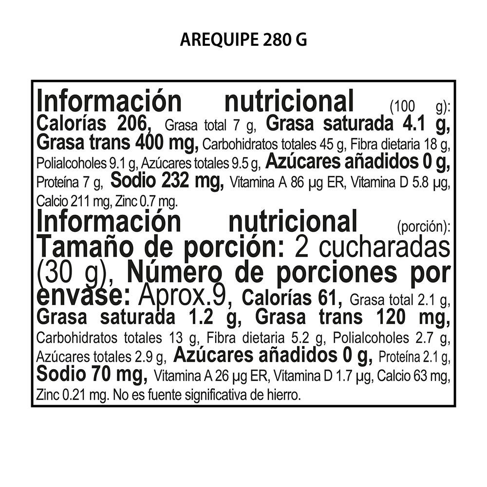 Arequipe Sin Azúcar Konfyt x280Gr
