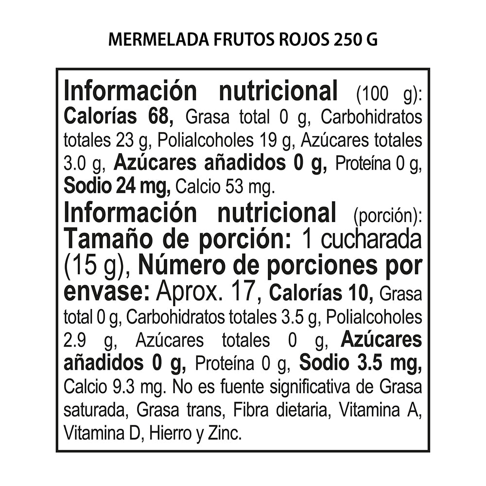 Mermelada de Frutos Rojos Sin Azúcar Konfyt x250gr