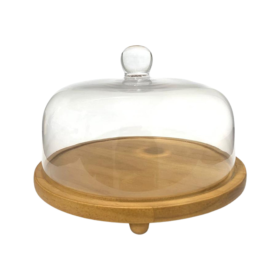 Tortera de Madera con Tapa de Vidrio