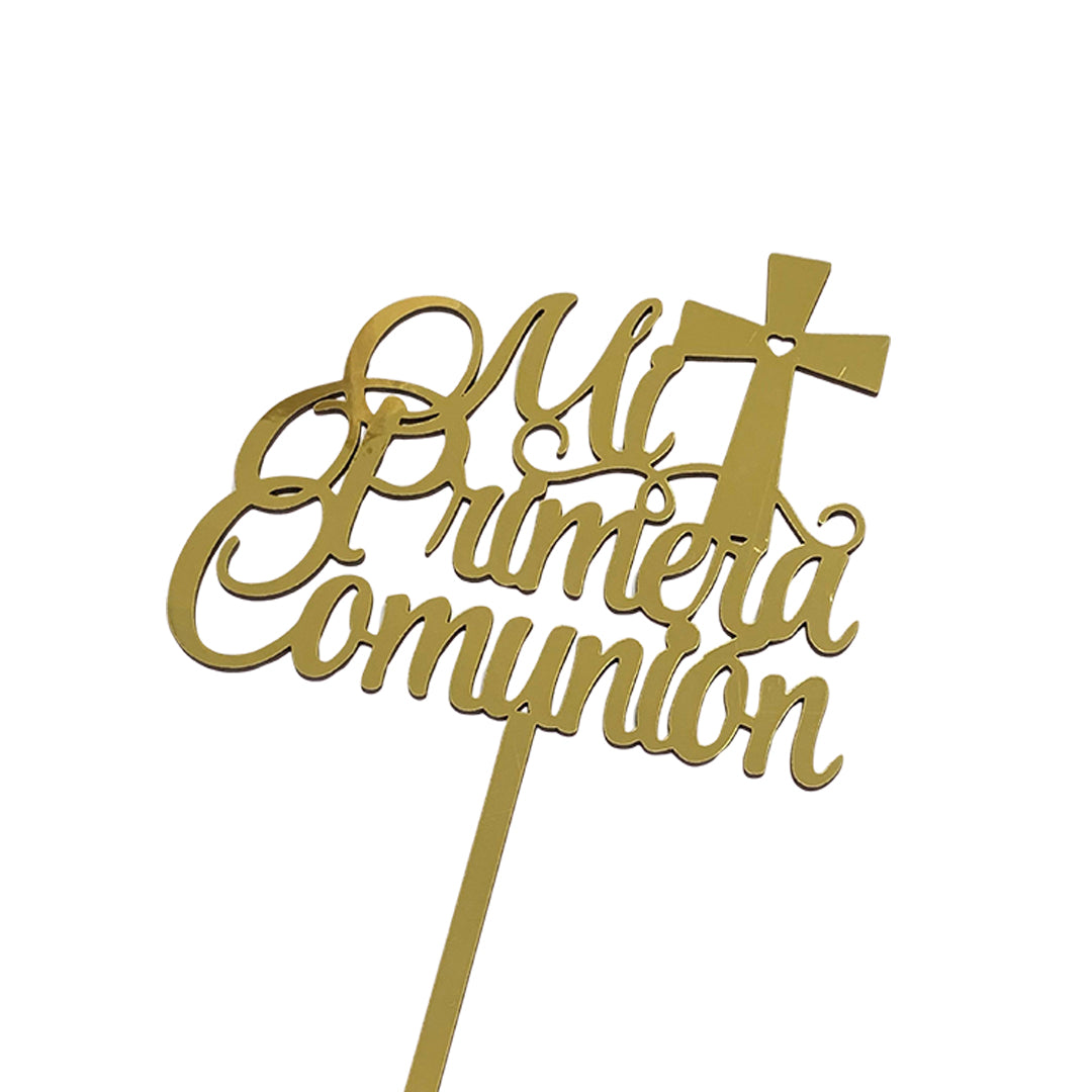 Topper Mi Primera Comunión Pequeño Dorado REF: R102-14