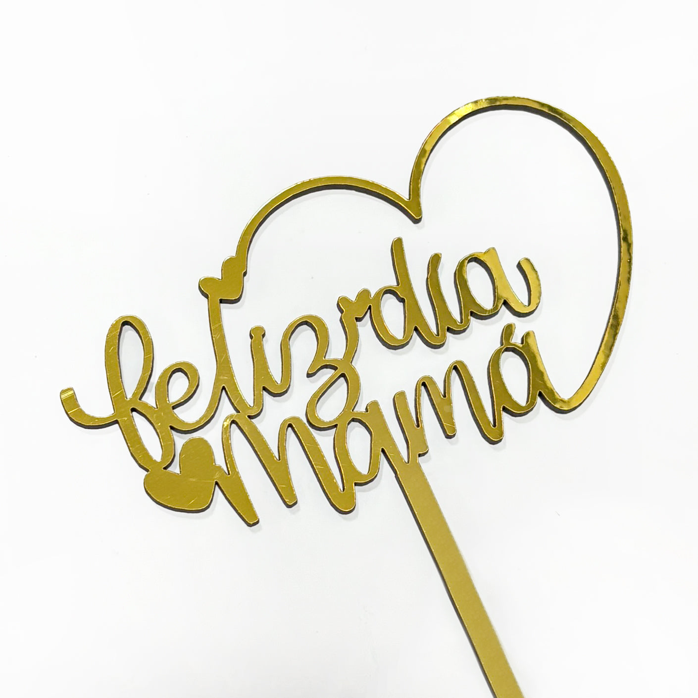 Topper Feliz Día Mamá Pequeño Dorado REF: M26-14