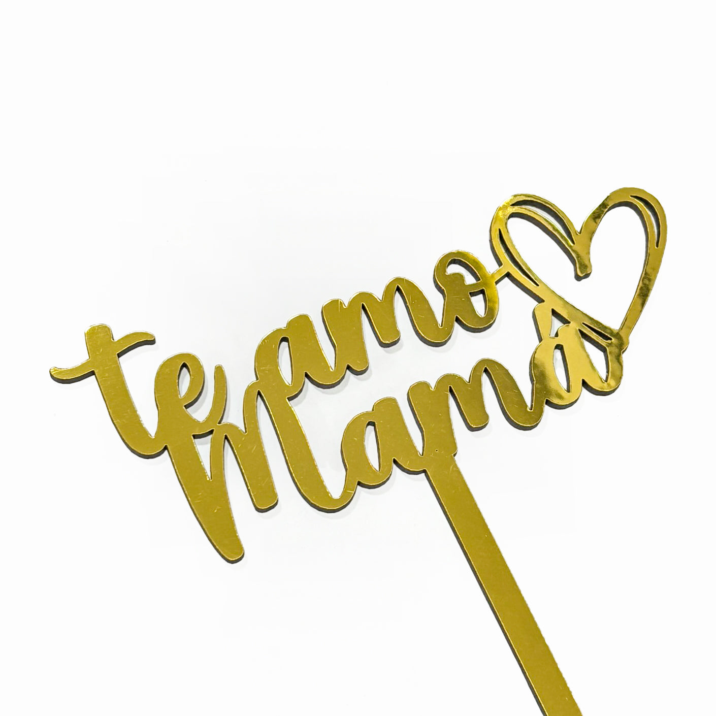 Topper Te Amo Mamá Pequeño Dorado REF: M25-14